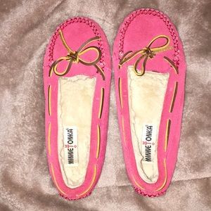 Pink Minnetonka Moccasins